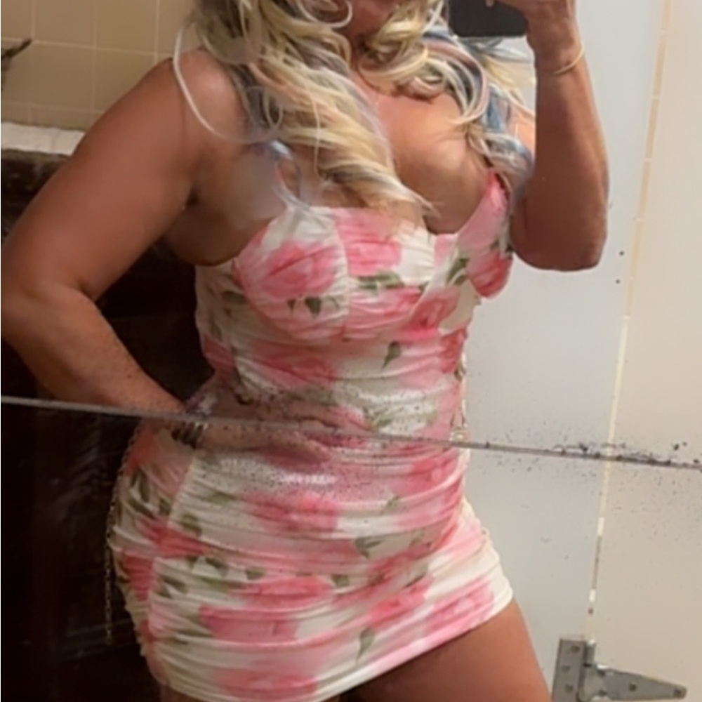 Floral Pink Bodycon Dress